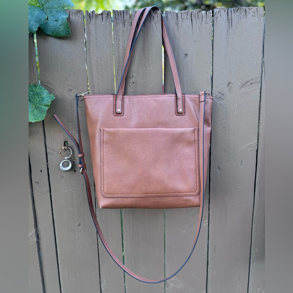 LC Lauren Conrad Presley Convertible Tote Bag, Saddle
